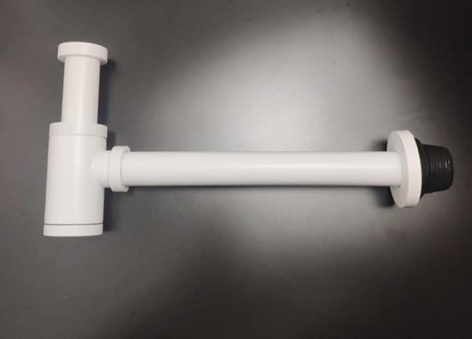 RANDOM Brass Contemporary Round Bottle P Trap 1 1/4,Matte White Basin Sink Waste Drain P Trap Kit. 83888MW