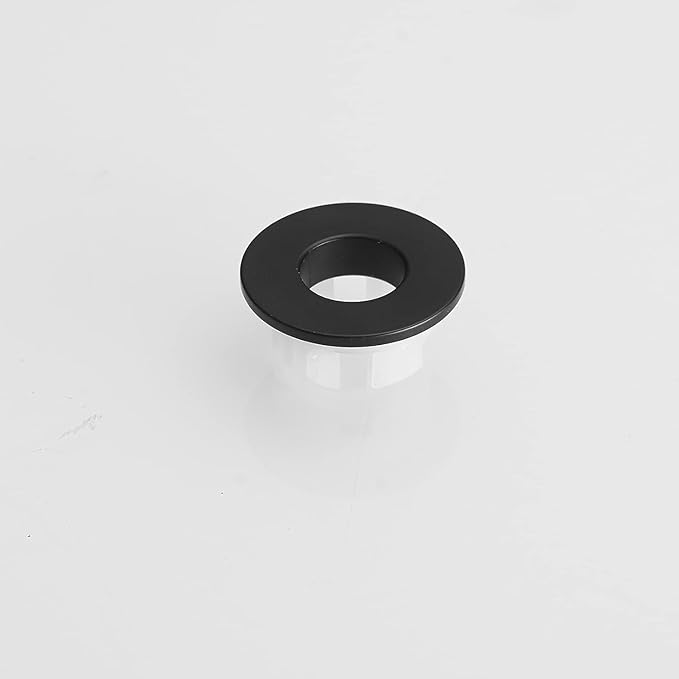 Sink Basin Trim Overflow Drain Cover Brass Insert in Hole Round Caps Matte Black