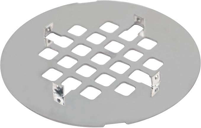 Brushed Nickel 4-1/4" OD Snap-in Shower Drain Cover Replacement, Welsan Stainless Steel Round Shower Strainer Grid Easy to Install