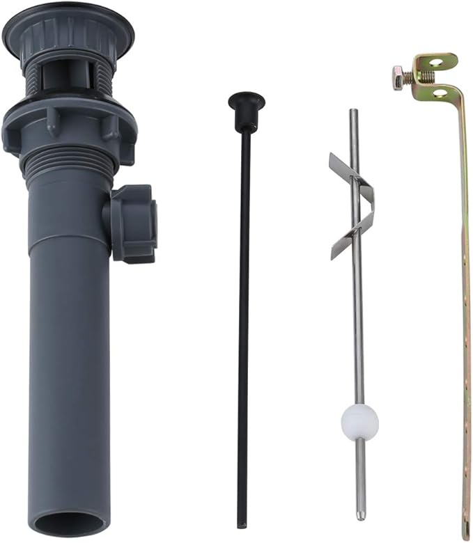 WOWOW Bathroom Drain Assembly Stopper with Lift Rod for Bathroom Faucet Vanity Sink Pop-Up Drain Stopper Assembly with Lift Rod and Overflow,Black