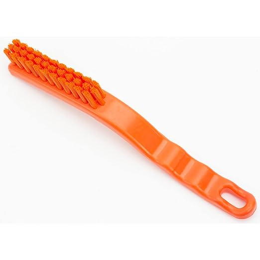 SPARTA Plastic Grout Brush, Scrub Brush, Crevice Brush with Hanging Hole for Cleaning Narrow Spaces, 9 Inches, Orange (Pack of 2)