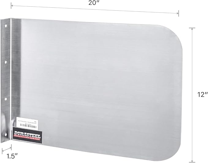 DuraSteel Stainless Steel Splash Guard for Sink & Fryer - 20" x 12" Wall Mount Shield for Deep Fryer Splash Guard Commercial - Stove Oil Splatter Protection Screen for Kitchen Area Safety & Hygiene