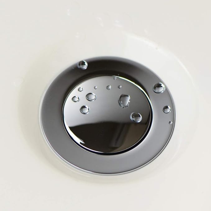 Purelux Pop up Drain Stopper for Bathroom Faucet Vanity or Vessel Sink Bathroom Drain Assembly No Overflow, Chrome Finish