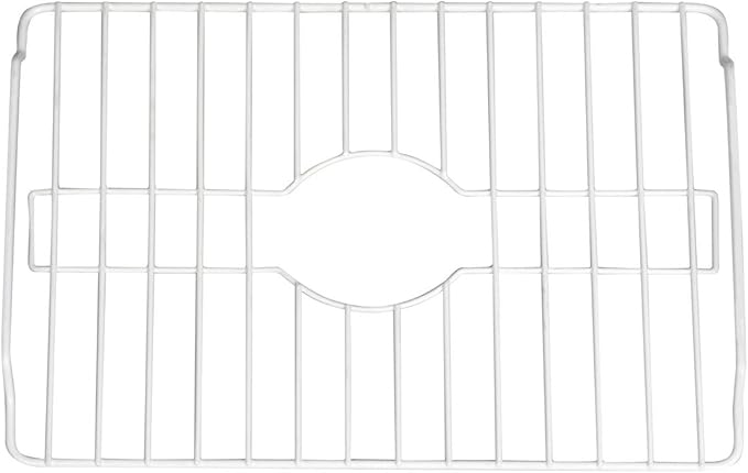 SOFINNI Sink Protectors for Kitchen Sink Bottom with White Coating Grate Insert Grid Sink Bowl Drying Rack Steel Small (10.5" x 12.5")