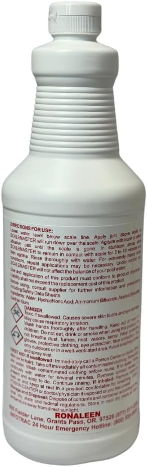 10-1350 Pool Tile Cleaner – Powerful Scale, Calcium & Stain Remover for Swimming Pools & Spas - 32 Oz (1)