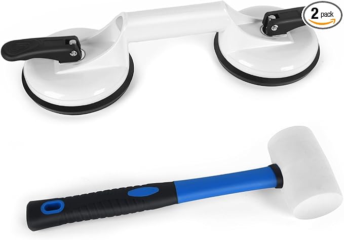 Floor Gap Fixer Tool for Laminate Floor Gap Repair Include Suction Cup and Mallet (Can't use on scraped surface floor)