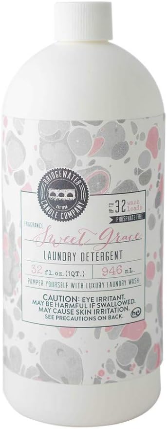 Bridgewater Candle Sweet Grace 32 oz Laundry Detergent Liquid | Highly Scented Luxury Laundry Experience | Deep Cleaning and Powerfully Fragranced