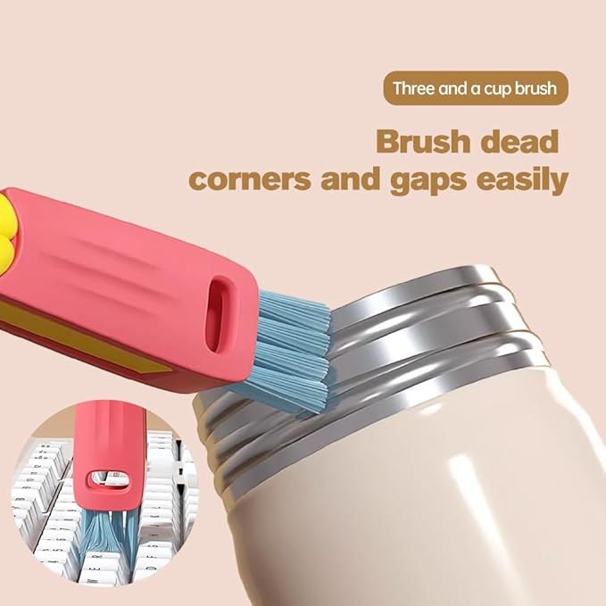 3 in 1 Cup Lid Cleaning Brush, Multifunctional Crevice Portable Cup Lid Cleaning Brush for Bottle Gap Tight Spaces Cup, Crevice Clean Brush for All Type Bottle (6PCS)