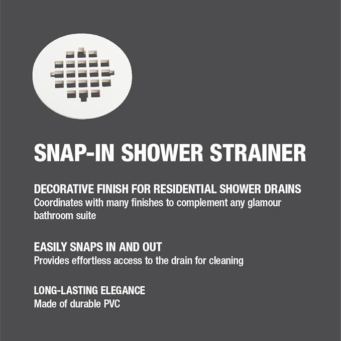 Oatey 4-1/4 in. Carded White Plastic Snap-Tite Strainer