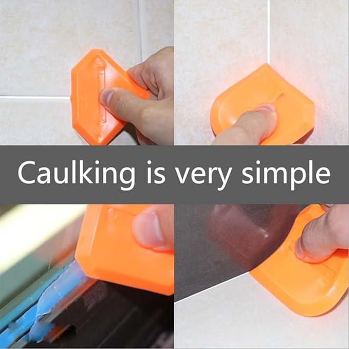9 in 1caulk smoothingand Grouting Tool, silicone remover,Sealant Trimming and Removal Tool with Grout Squeegee for Bathrooms, Windows, Doors, Kitche