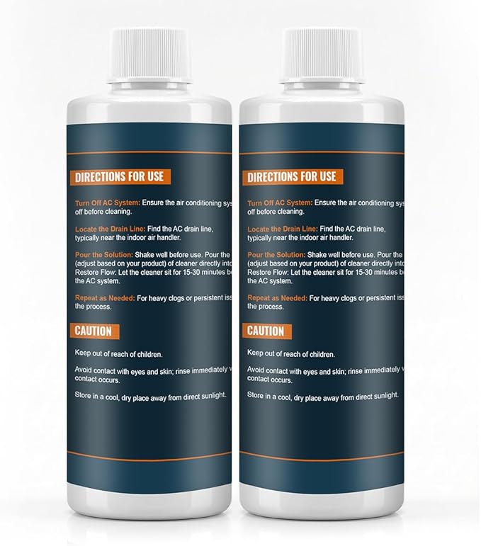 AC Drain Line Cleaner and Unclogger - Air Conditioner Cleaner Prevents Build-Up for AC Units, Dehumidifiers, Ice Machines, & More (16 ounces)