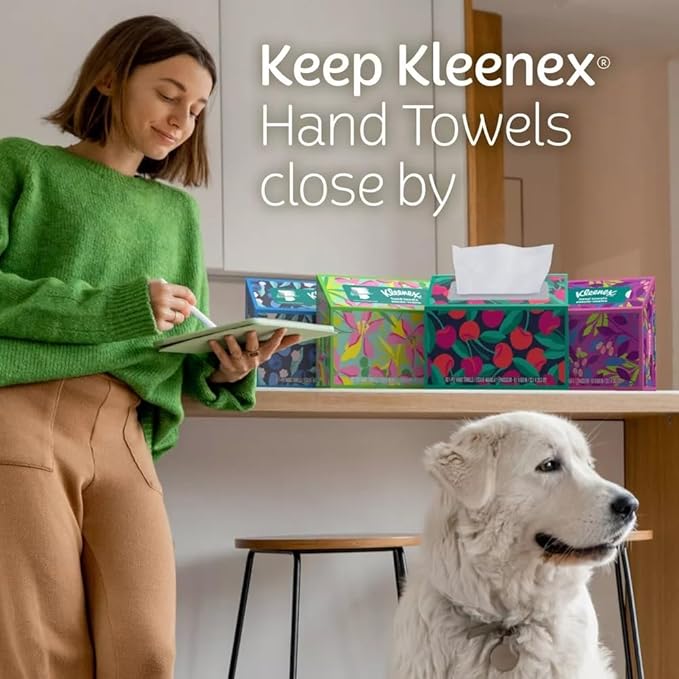Hand Towels - 1 Box of 60 White Hand Towels in a Dispenser Box - Packaging may vary
