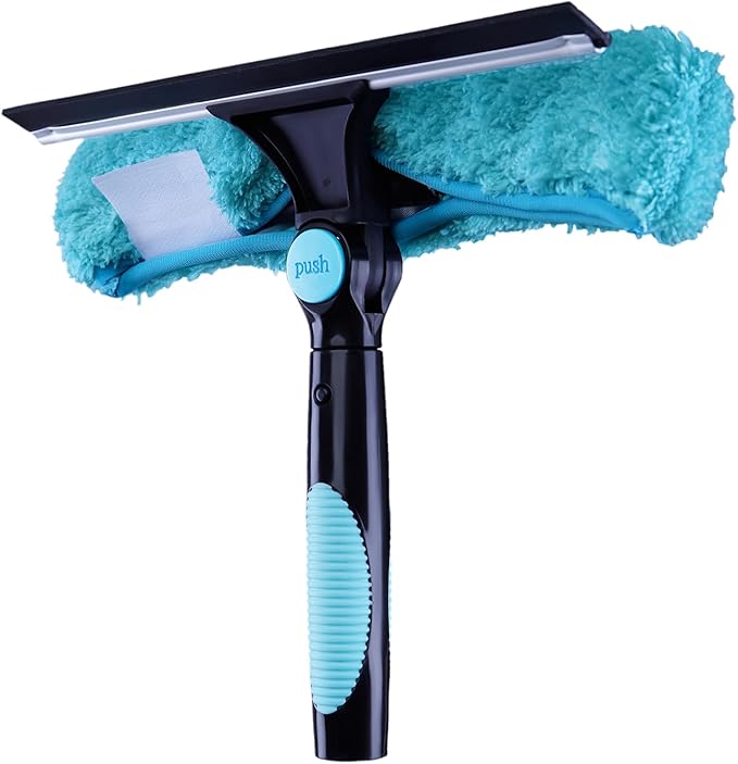 11" Window Squeegee and Microfiber Scrubber 2-in-1 Combo Cleaning Tools (Attachement Only) (9)