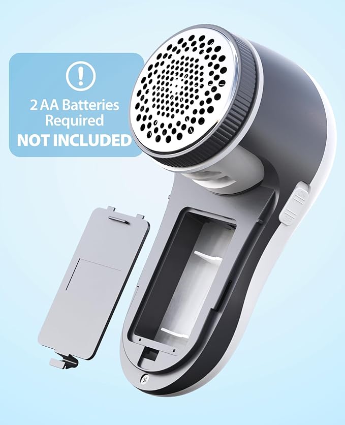 POPCHOSE Fabric Shaver, Lint Shaver for Clothes, Sweater Shavers to Remove Pilling, Lint Remover with 6-Leaf Blades, Clothes Shaver for Clothing, Couch, Furniture, Fuzz, Lint Ball, Battery Operated