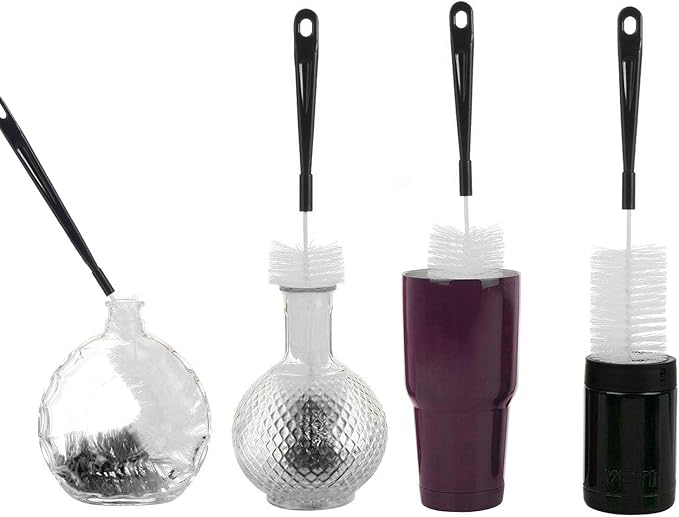ALINK 16 inch Extra Long Black Bottle Cleaning Brush Cleaner for Washing Narrow Neck Beer/Wine/Thermos, Sport Well/Brewing Bottles/Hummingbird Feeder