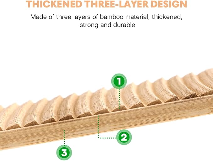 Cabilock Bamboo Washboard for Hand Washing Clothes, 15.7 Inch Wood Laundry Scrub Board, Anti-Slip Lavadero Tabla de Lavar Ropa a Mano, Portable Washer for Sink Travel, Vintage Instrument