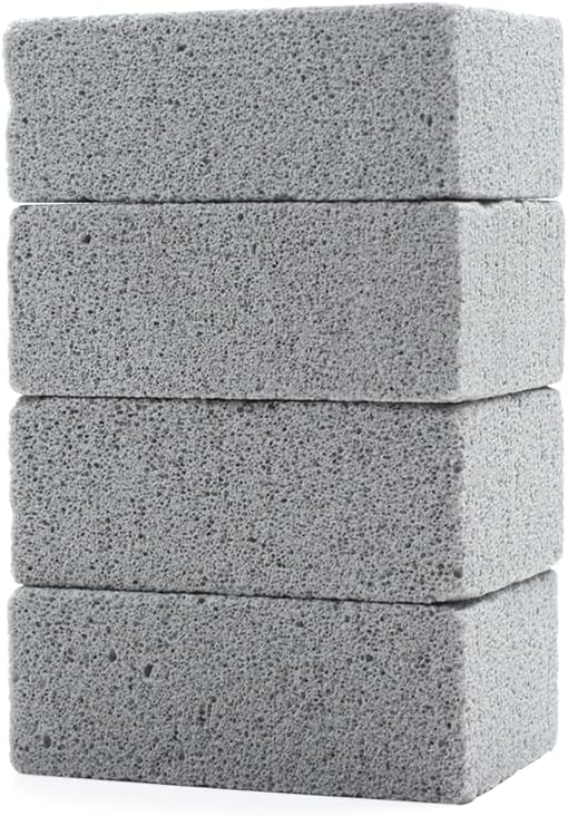 Magic Blackstone Griddle Scraper,4 Pack Gray Stone Cleaning Block Clean Brick for Grill, Removing Stains BBQ,Pool, Racks, Baking Steel, Oven, Flat Top Cookers, Utensils, Exfoliation Dead Skin, Toilet