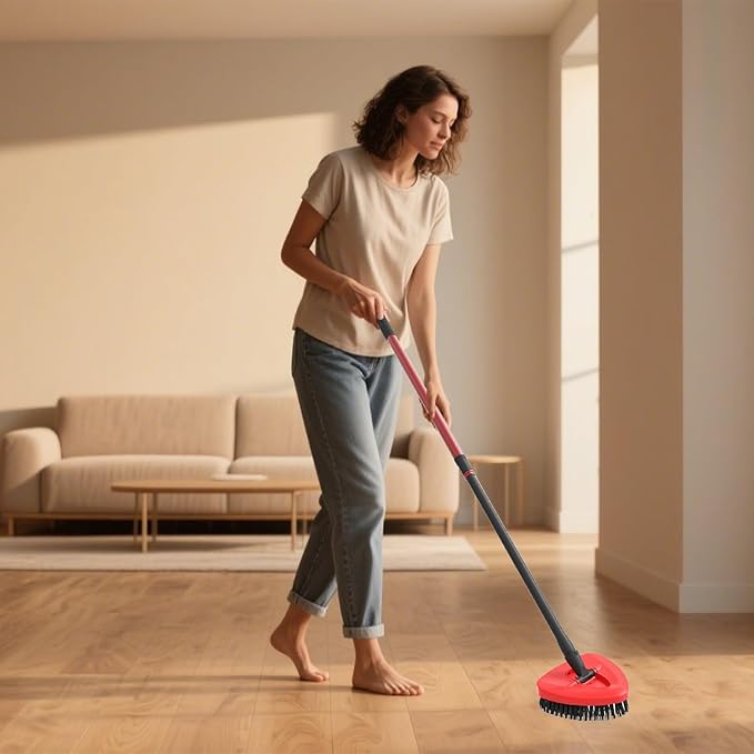 2 Pack Scrubber Mop Replace Head Compatible with O Cedar EasyWring 1 Tank,Spin Replacements Heads,Scrub Brush Attachment for Bathroom,Kitchen and Various of Hard Floors