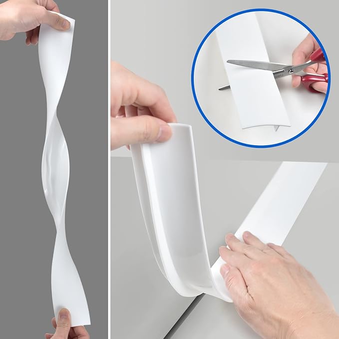 Silicone Stove Counter Gap Cover (2 Pack),Easy Clean Heat Resistant Wide & Long Kitchen Stove Gap Filler,Seals Spills Between Counters, Oven, Stovetops, Washing Machines, Washer, Dryer(30 in, White)