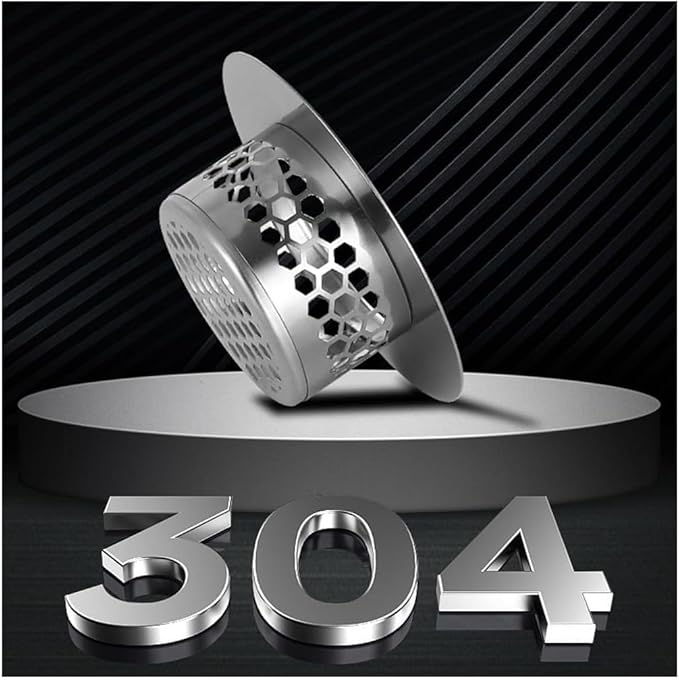 2Pcs Polished Silver Shiny Drain Strainer - Fits 1.25"-1.60" Hole | Stainless Steel Hair Catcher for Bathroom/Bathtub/Laundry/RV Sink