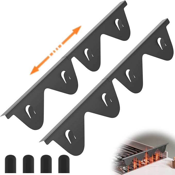 Stove Gap Covers Stainless Steel - 2 Pack Stove Gap Filler, Retractable Length 13.8" to 27.5", Width 0.79" Stove Side Gap Covers for Kitchen, Range Trim Kit, Heat Resistant Gap Guards for Gaps