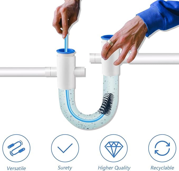 4 PCS Condensate Flexible Drain Brush, 15.7 in Nylon and PVC Drain Line Cleaning Brush, Keep Condensate Traps Clean, for AC Condensate Trap, Dirt Clean Condensate Drain Trap
