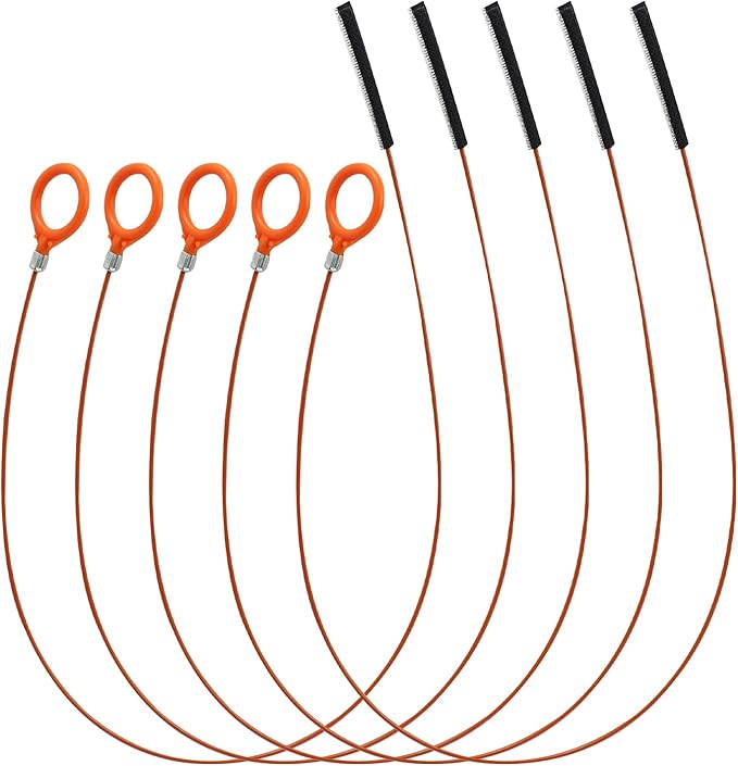 32" Drain Snake Hair Removal Tool, 5 Pcs Drain Clog Remover Tool - Flexible Anti-Break Bendable Drain Hair Remover for Sink, Shower, Tub & Toilet, Drain Cleaner with Grip Handle Orange