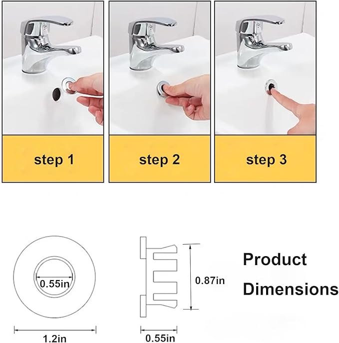 2 Pack Sink Overflow Ring Oil Rubbed Bronze Bathroom Vanity Sink Overflow Cover Insert in Round Trim Cap Brass Material
