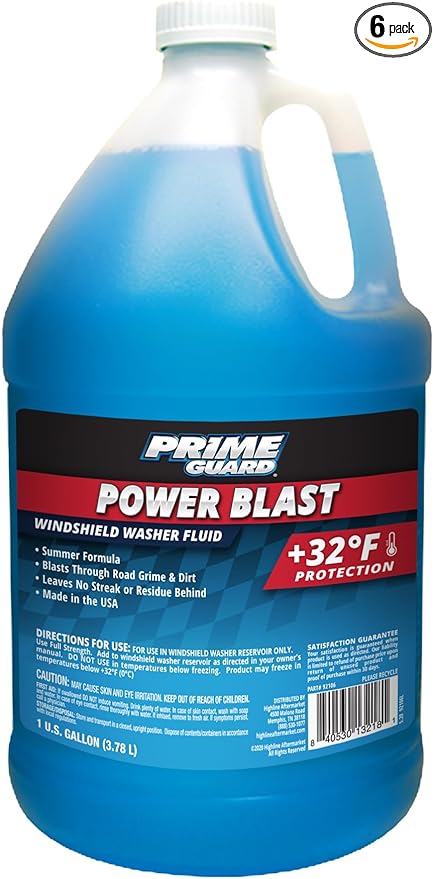 Prime Guard 92106 Power Blast +32ºF Windshield Washer Fluid - 1 Gallon (Pack of 6)