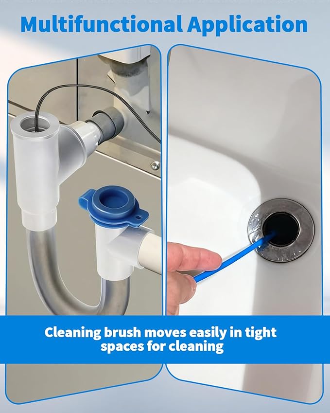 2 PCS Condensate Trap Flexible Drain Brush, 48 Inch Drain Line Cleaning Brush, Condensate Traps Clean for Condensate P-Trap and HVAC Systems
