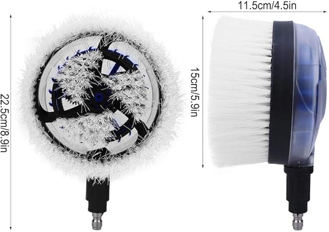 White Drill Scrub Brush Car Pressure Washer Rotating Brush With Soft Surface For Cleaning Painted Vehicles Boats Flat Window Glass Stucco, Power Tool Accessories