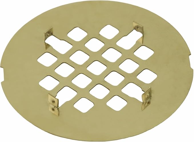 Gold Brushed Snap-in Shower Drain Cover Replacement, Welsan Stainless Steel 4-1/4" OD Round Shower Strainer Grid Easy to Install