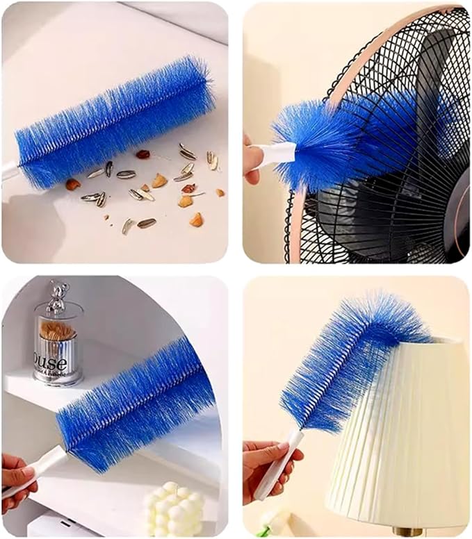 2 Pcs Zylphion Fan Cleaning Brush, Bendable Fan Cleaner Flexible Small Space Crevice Cleaning Tool Duster for Box Fan, Floor Fan, Stand Up Fan, Air Vent, Heater Vent, Car Interior