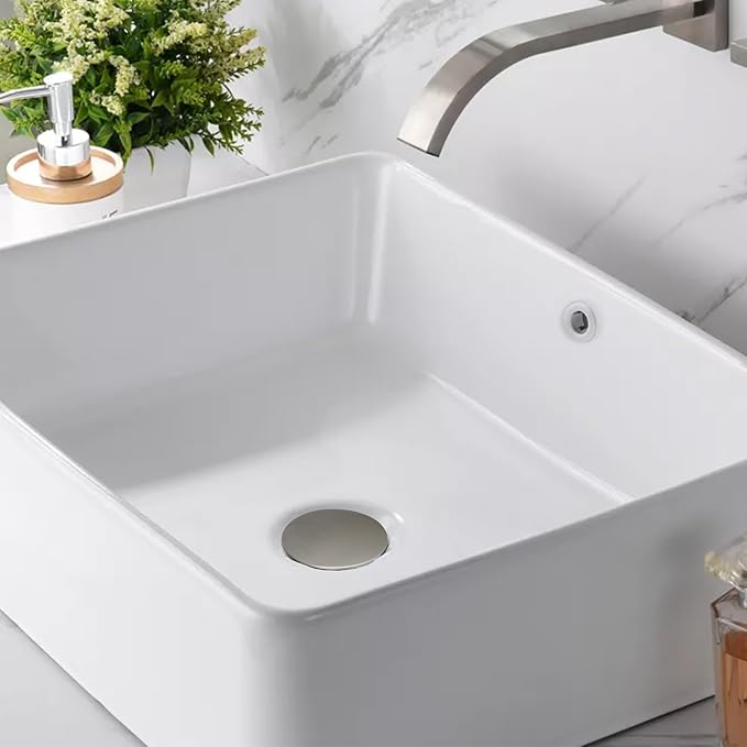 Bathroom Sink Drain, Vessel Pop Up Sink Drain with Overflow, Brushed Nickel