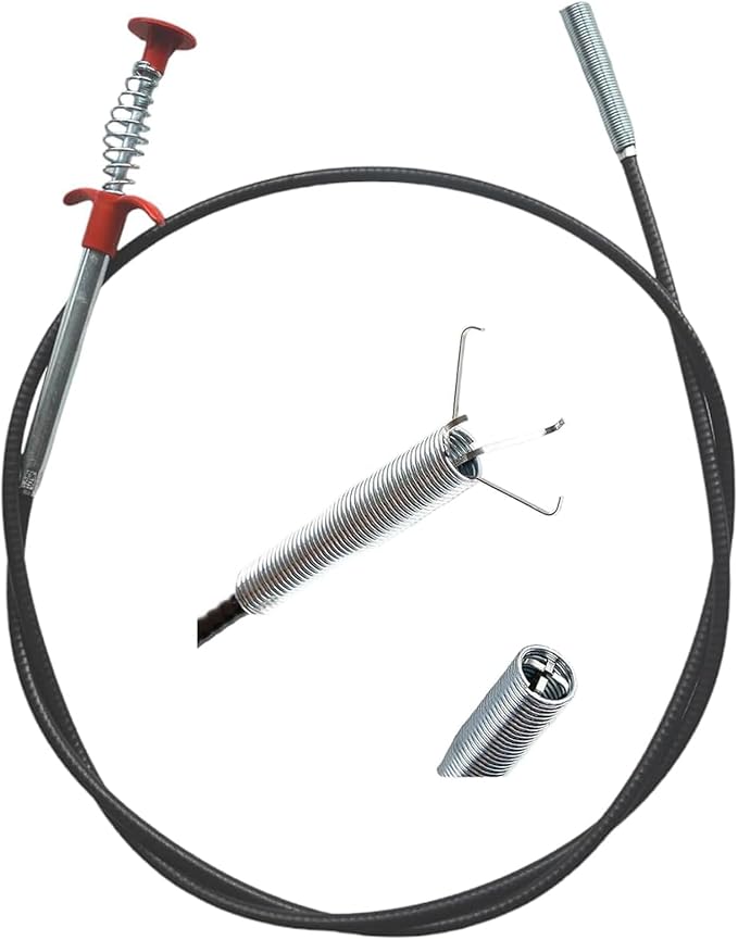 (76 inch) Drain Snake, Drain Clog Remover - Gutter Cleaning Tools Cleaner for Toilet Sewer Shower Kitchen Bathroom Tub Tool, Flexible Grabber Claw Pick Up Reacher
