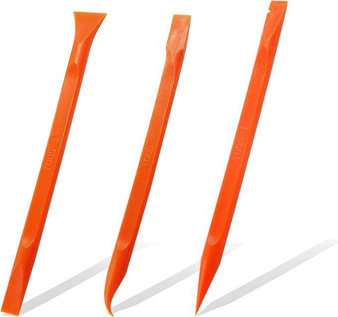18Pcs Carbon Fiber Scraper Cleaning Tool Non-Scratch Plastic Multi-Purpose Stiff Scraper Pen-Shaped Scraper Tool for Paint, Stickers Label, Food, Tight Spaces, Crevices, Kitchen (Orange)