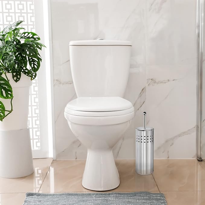 Blue Donuts Toilet Plunger with Holder for Bathroom, Multi Drain Suitable Also for Bathtubs, Quick Dry (Chrome)
