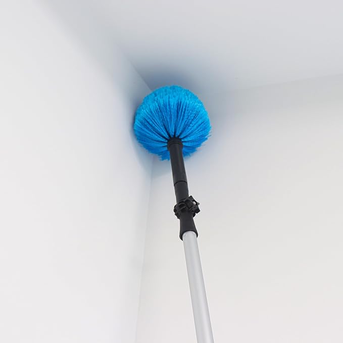 Twist-On Cobweb Duster Head, Soft Bristles Spider Web Duster Brush for Outdoor & Indoor Cleaning, Fits Standard 3/4 inch Threaded Poles