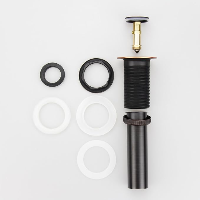Oil Rubbed Bronze Pop Up Drain, Bathroom Vessel Lavatory Vanity Faucet Sink Drain Stopper, ORB with Overflow