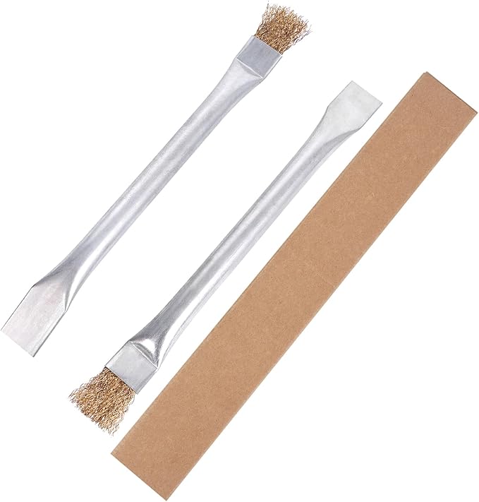 Professional Steel Wire Brush for Pellet Stove Cleaning, Steel Brush with Scraper, Metal Long Handle,Suitable for Removing residues (Pack of 2)