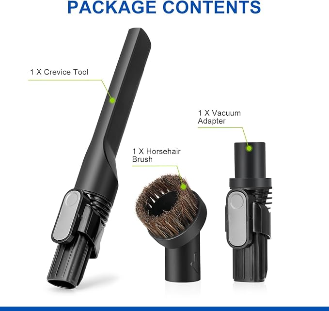 LANMU Crevice Tool Vacuum Attachments Compatible with Shark IX141 IZ363HT IZ362H IZ363HT IZ362H Pet Cordless Stick Vacuum, Horse Hair Brush Replacement Parts for D-Shaped Interface Vacuum