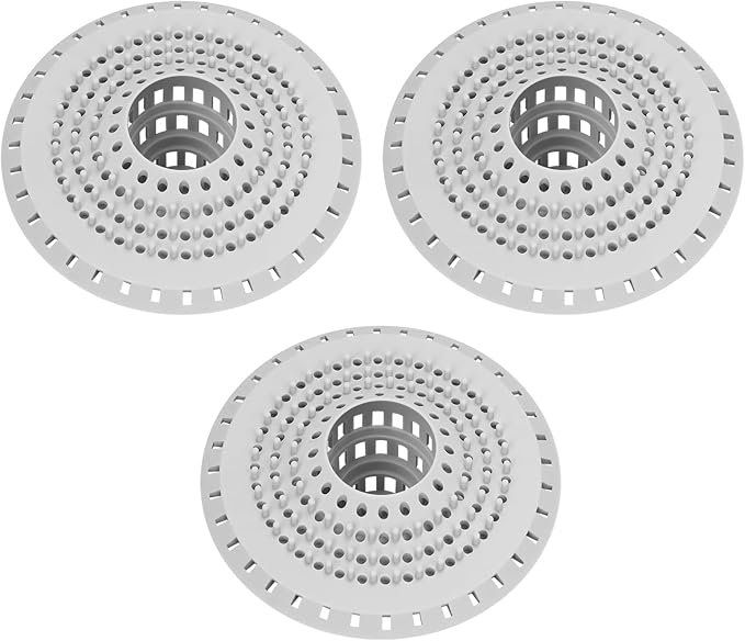 Bathtub Drain Hair Catcher, 3-Pack Silicone Foldable Drain Catcher for Bathtub, Kitchen Sink, Sink, and Regular Shower