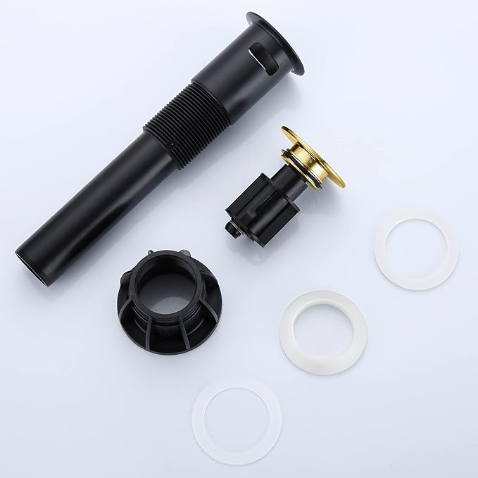 Pop up Bahtroom Sink Drain with Overflow, Brushed Gold Vessel Sink Drain for Bathroom Assembly, Anti Clogging Bathroom Sink Stopper, Suit for 1 3/4 Hole