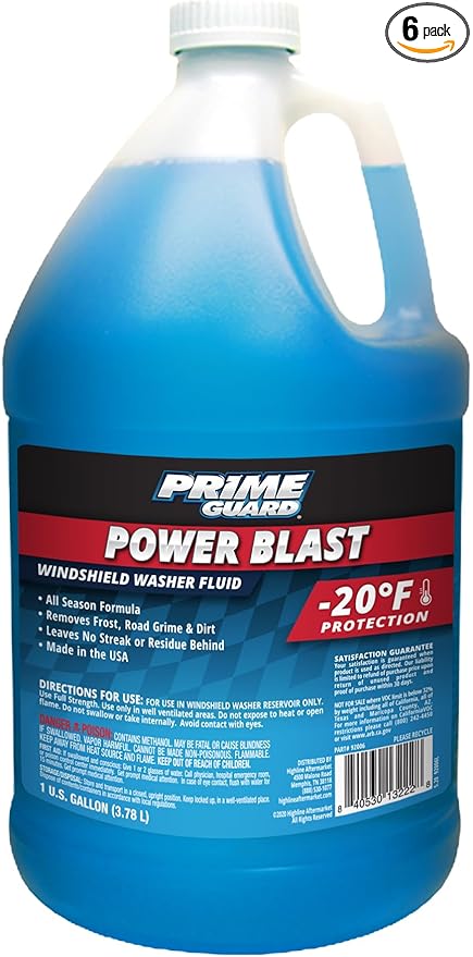 Prime Guard -20ºF Power Blast Windshield Washer Solvent | SKU: 92006 | 1 Gallon | Pack of 6