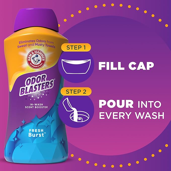 ARM & HAMMER Odor Blasters In-Wash Scent Booster, Laundry Scent Booster Fresh Burst Scent, 45 Oz