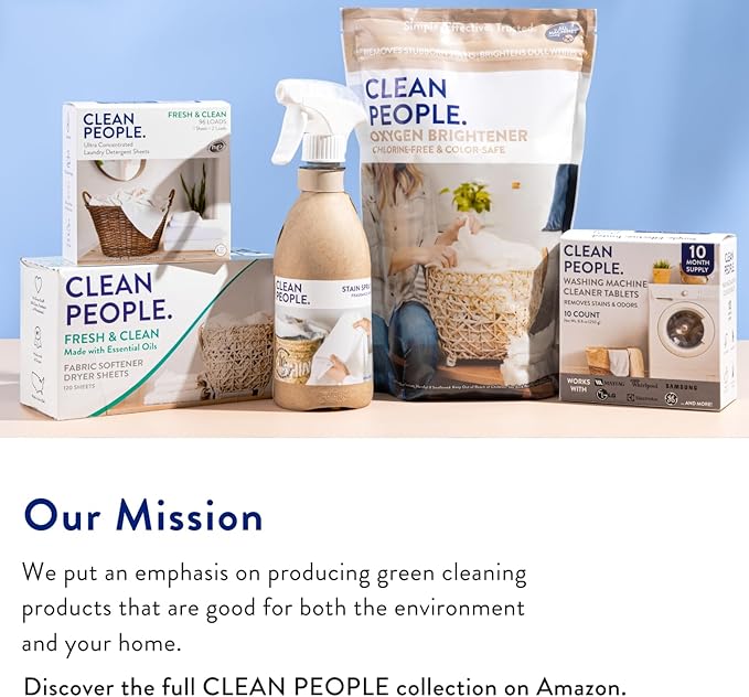 The Clean People Liquid Laundry Detergent - Recyclable Packaging, Stain Fighting - Ultra Concentrated, Laundry Soap - Fragrance Free, 50 fl oz