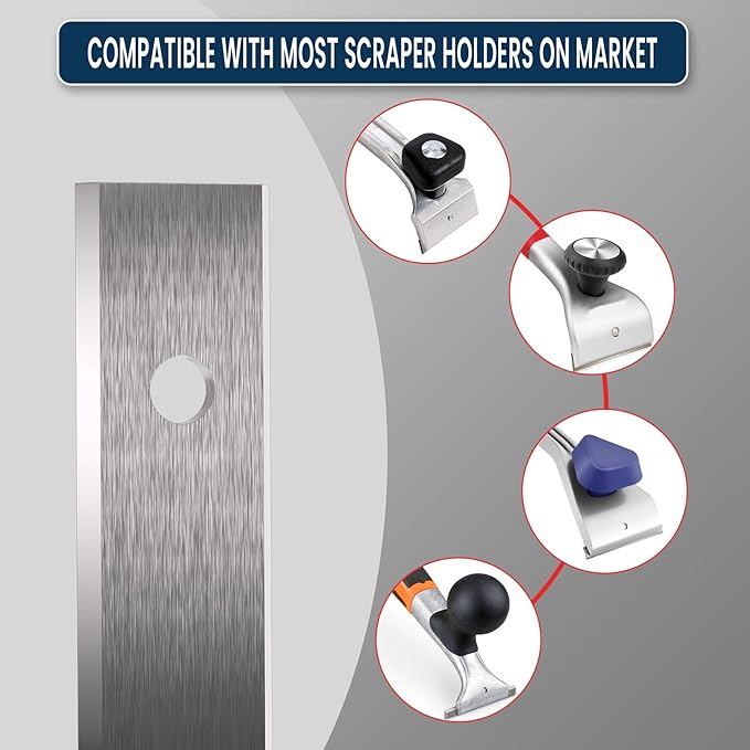 2" (50mm) Paint Scraper Carbide Blades Double-Edged Reversible Replacement Blade (50X12X1.5mm), Pack of 10, Suitable For Most Hand-Held Scrapers By LU&MN
