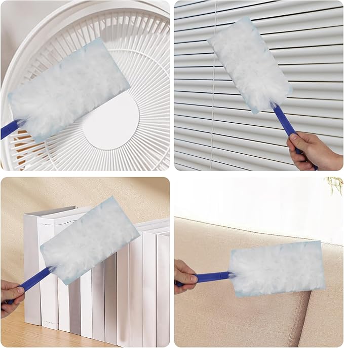 20 Pcs for Swiffer Duster Refills for Swiffer Dusters, Heavy Duty Duster for Duster Kit with Handle, Microfiber Refills for Cleaning Blinds Furniture Car Ceiling Fan Cleaner