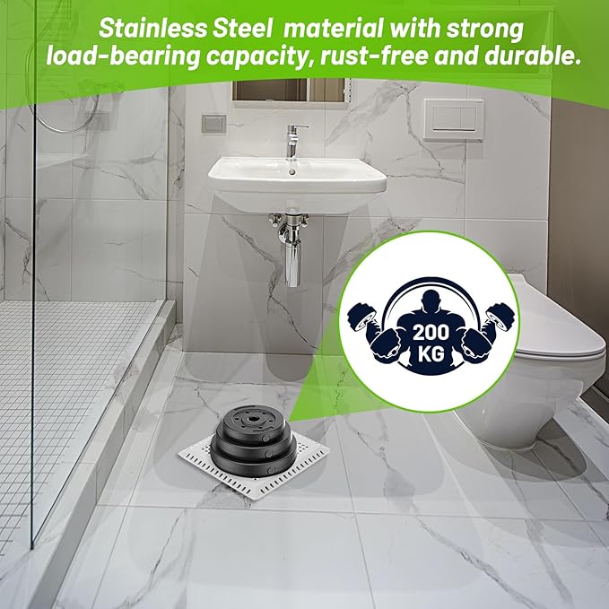 Shower Drain Cover - Quality Hair Catcher, Square Design - No Rust!