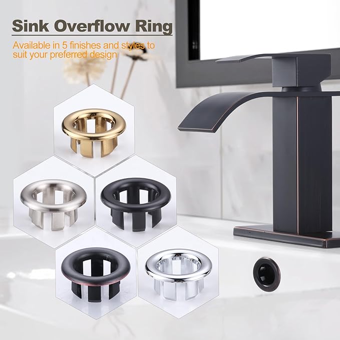 ARCORA 6 Pack Sink Overflow Ring, ARCORA Bathroom Kitchen Sink Hole Round Overflow Cover Basin Oil Rubbed Bronze